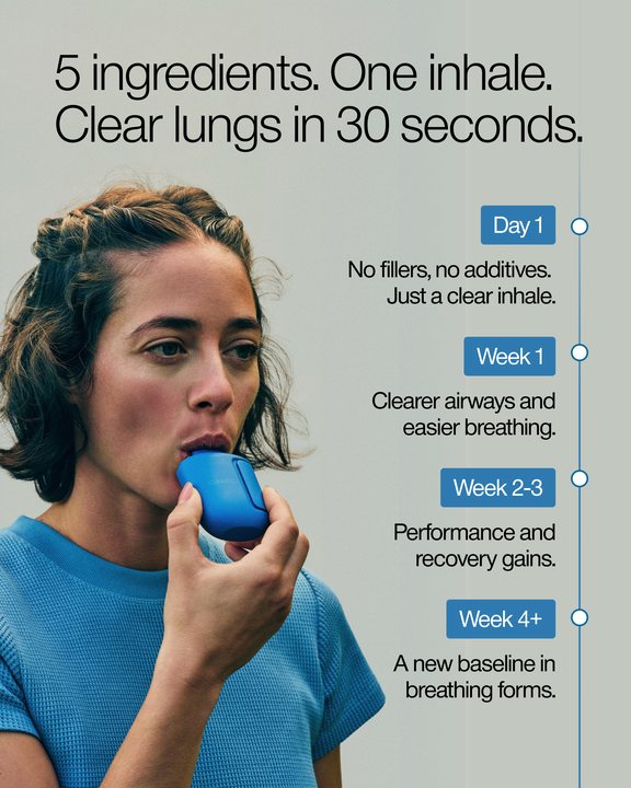 Climatic ad: 5 ingredients, one inhale, clear lungs in 30 seconds